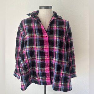 Péro Hand Embroidered Wool Plaid Shirt Jacket Made in India Artisan